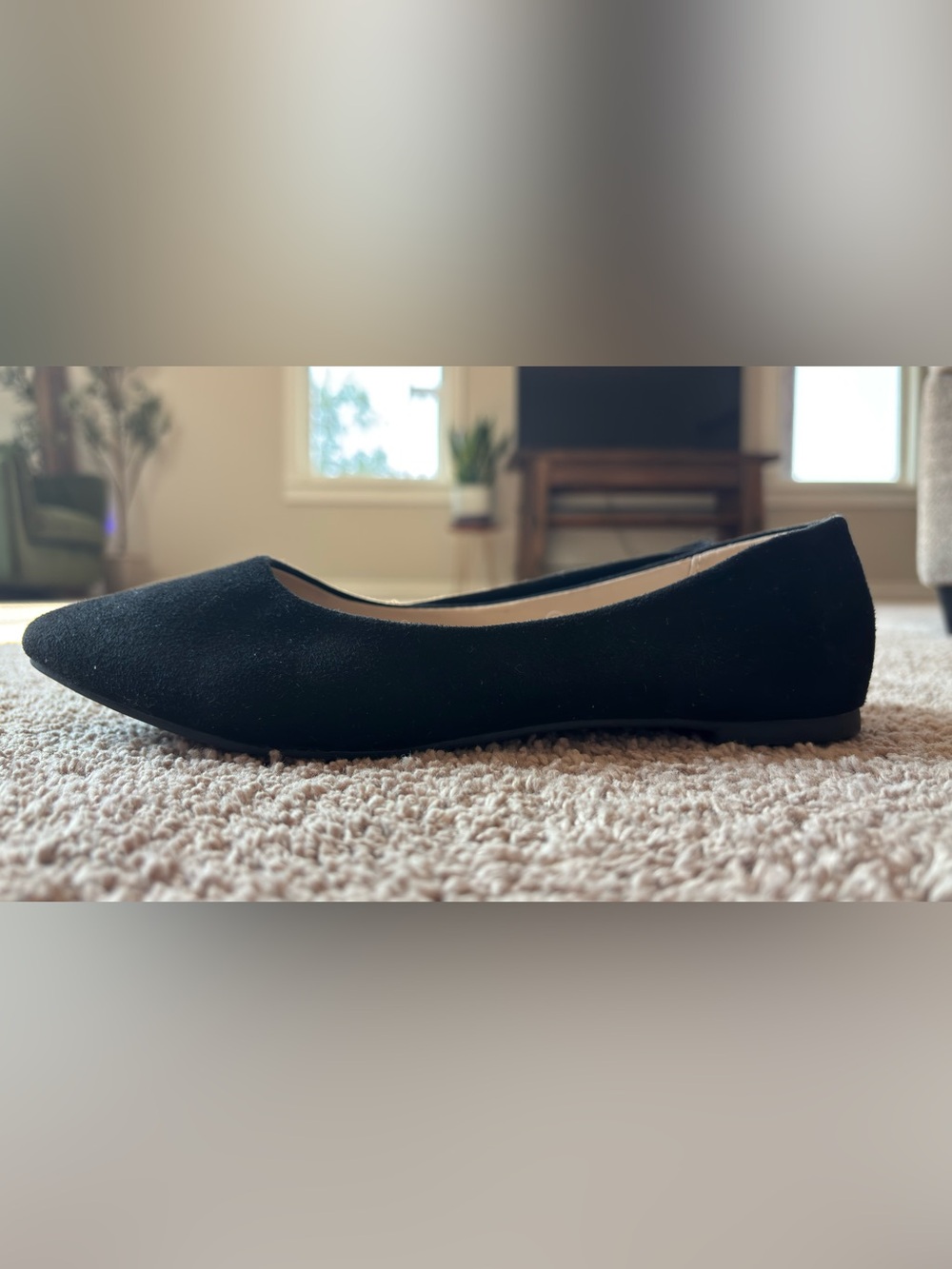Bella Marie Black Pointed Toe Flats